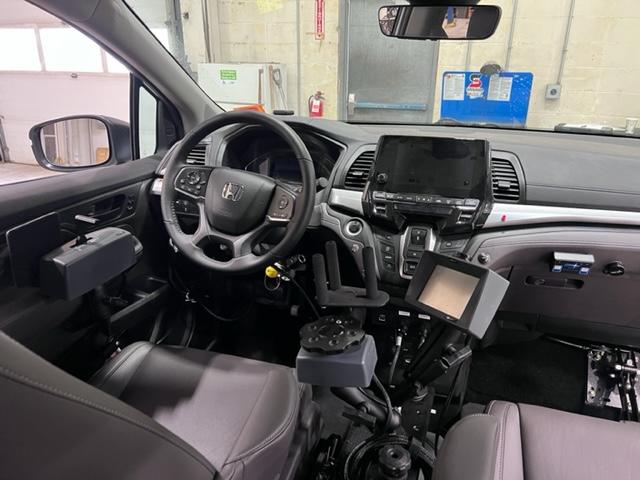 inside a vehicle with assistive technology modifications