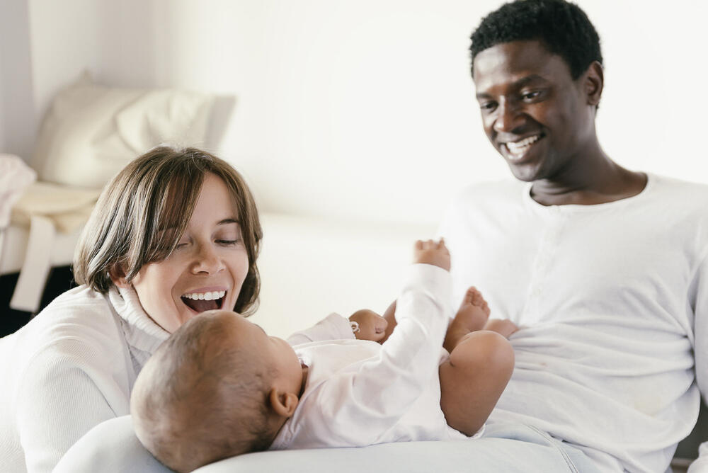 Parents enjoy baby