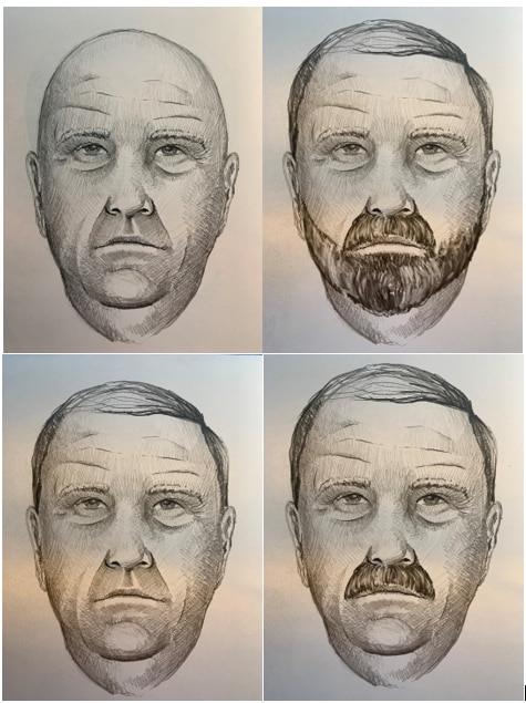 New age-progressed variations forensic sketches of the suspect. 