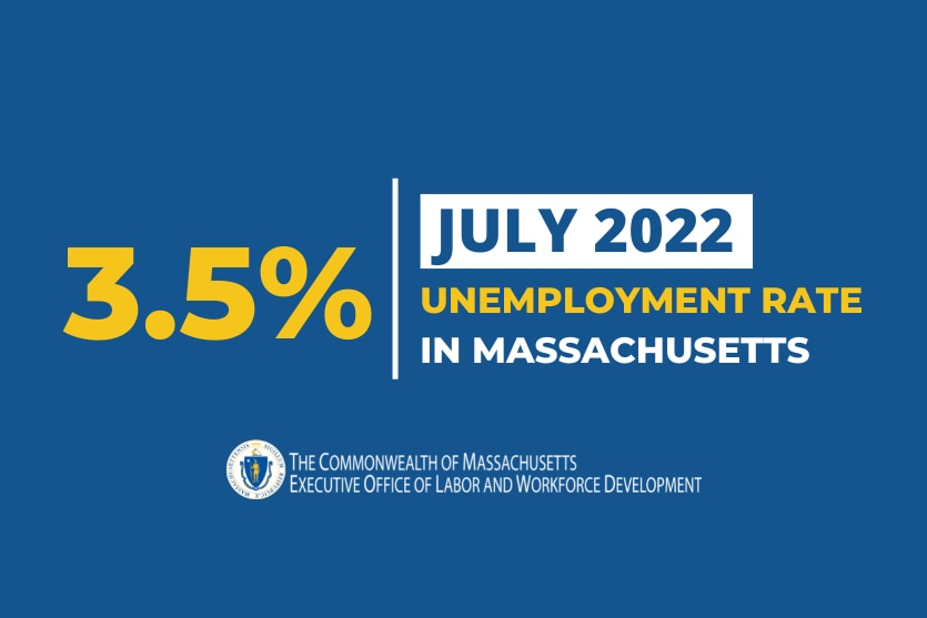 3.5% July 2022 Unemployment Rate in Massachusetts