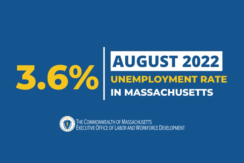 3.6% August 2022 Unemployment Rate in Massachusetts