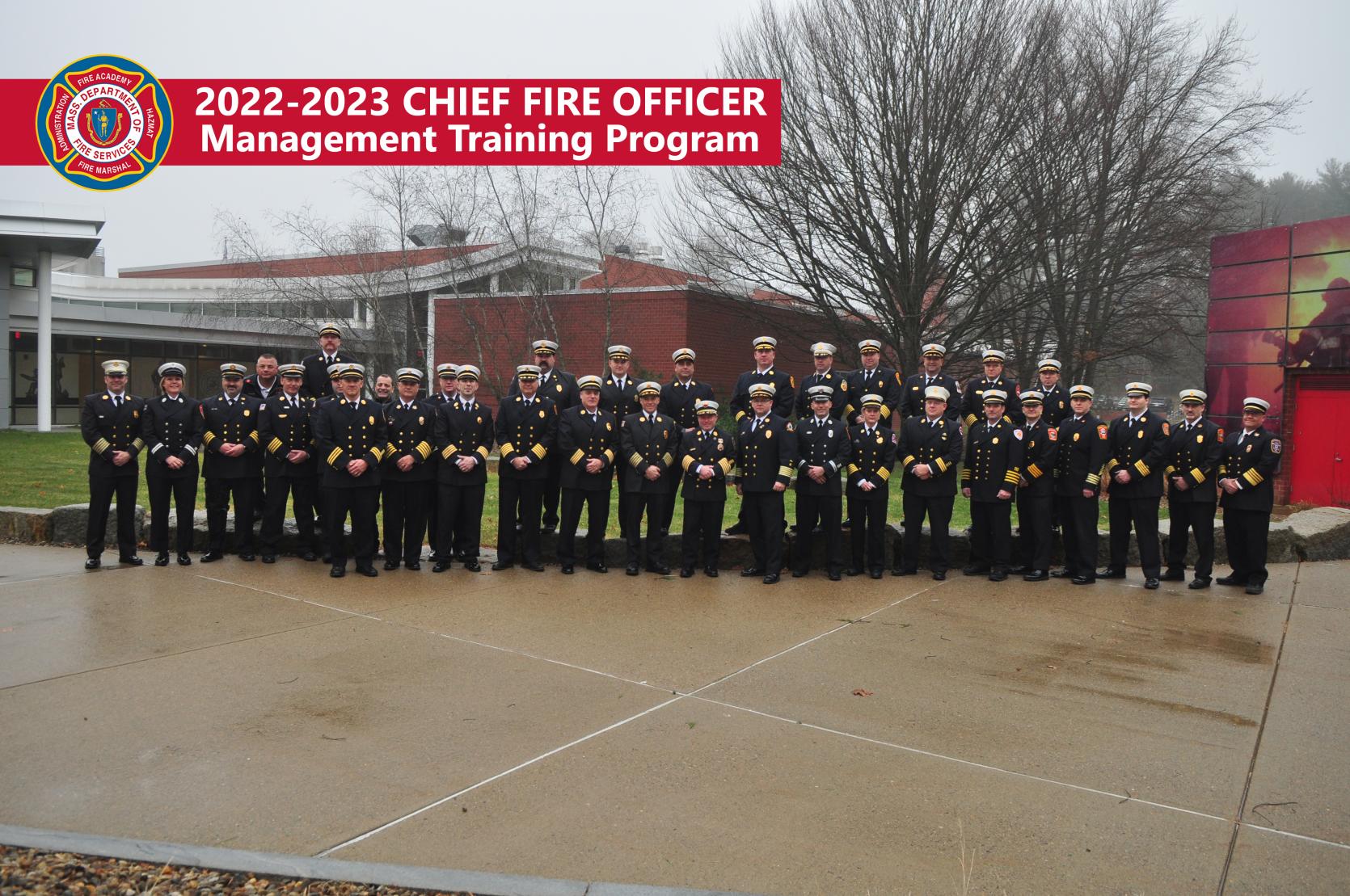 37 senior fire officers in dress uniforms