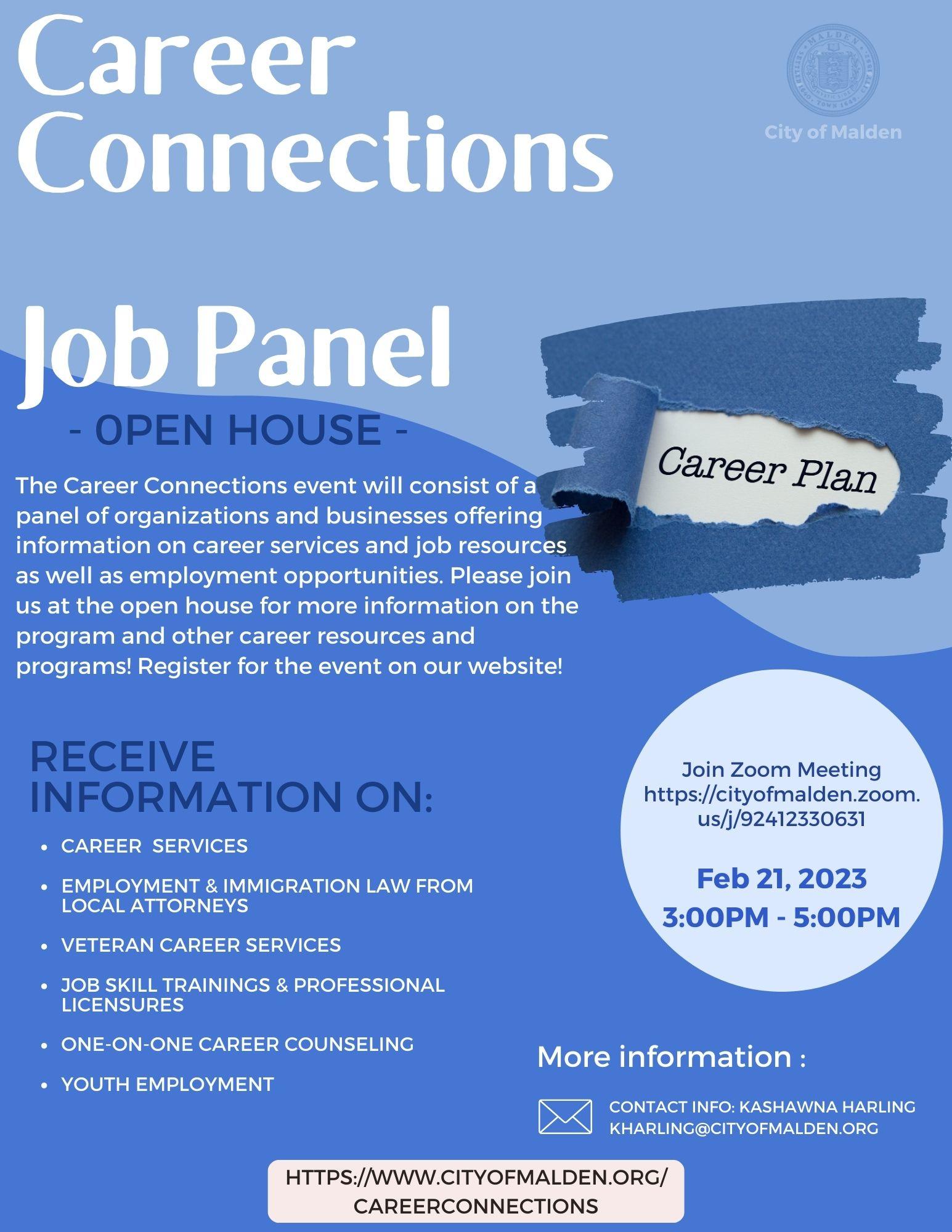 Flyer for the event Career Connections