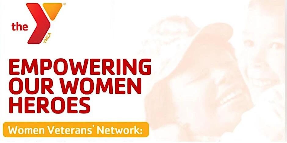 YMC Logo with underneath reading "Empowering our women heroes Women Veterans' Network"