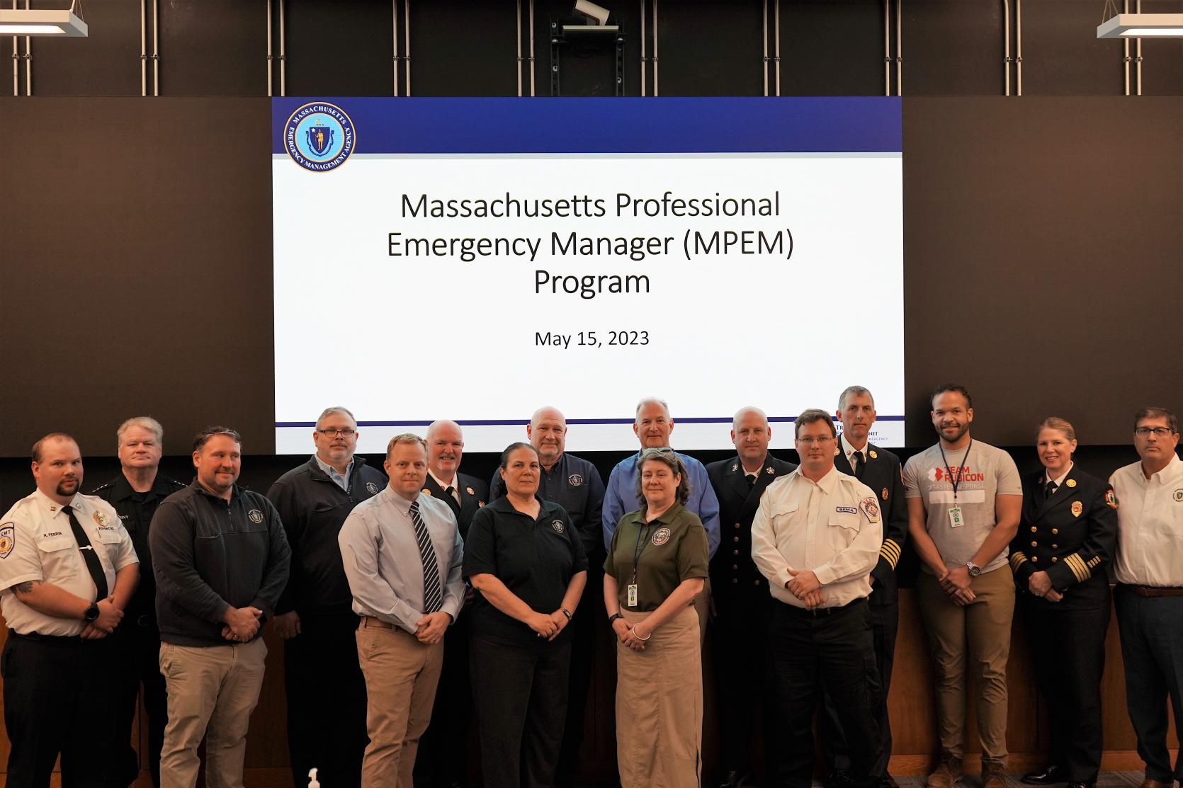 MPEM program participants receive recognition during May 15th ceremony at MEMA headquarters.