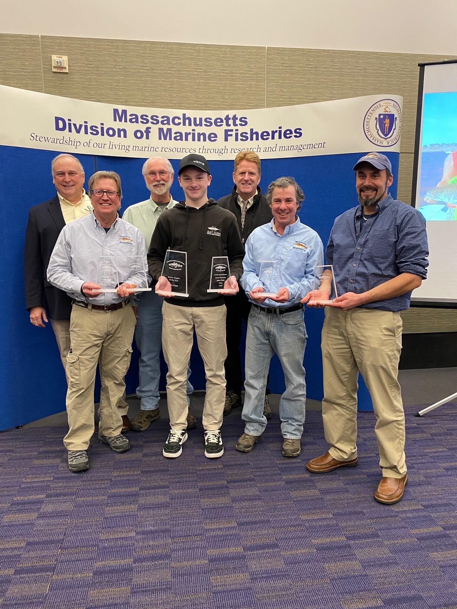 John Clark accepting saltwater derby award