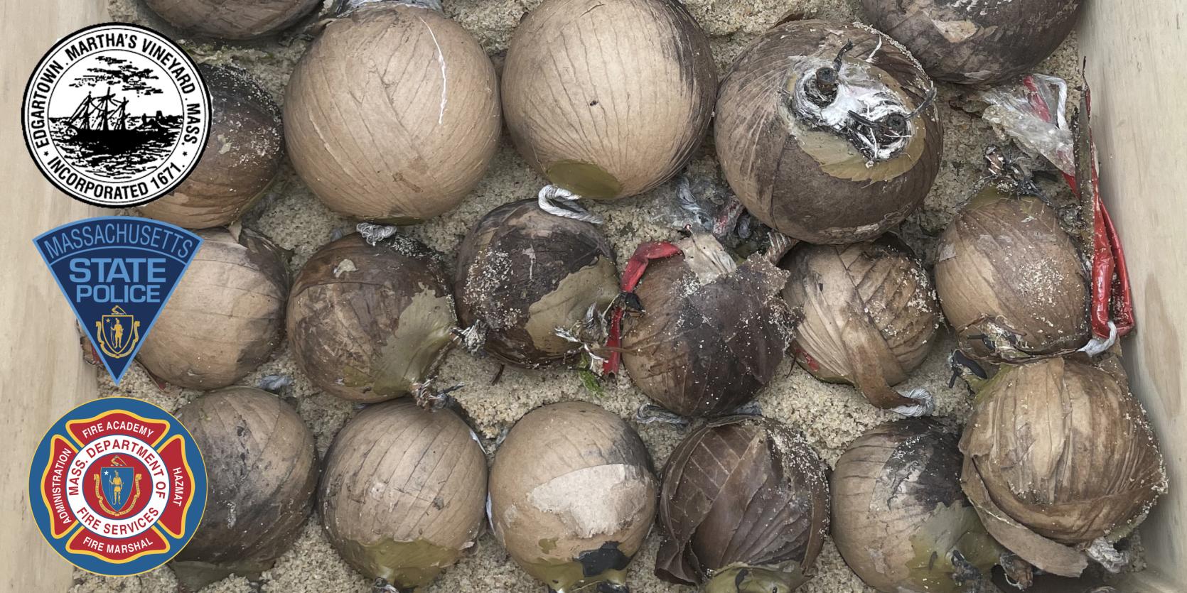 Picture of unexploded fireworks shells