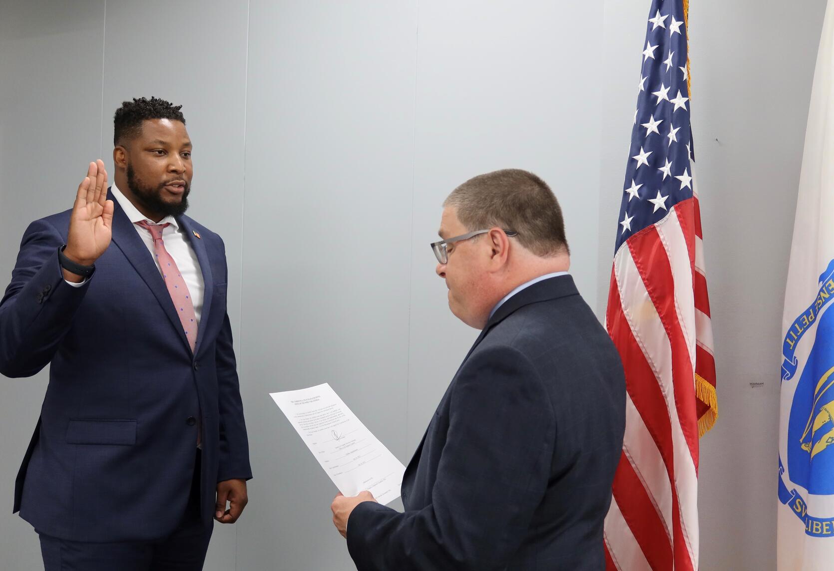 Ted Louis-Jacques with Inspector General Jeffrey Shapiro