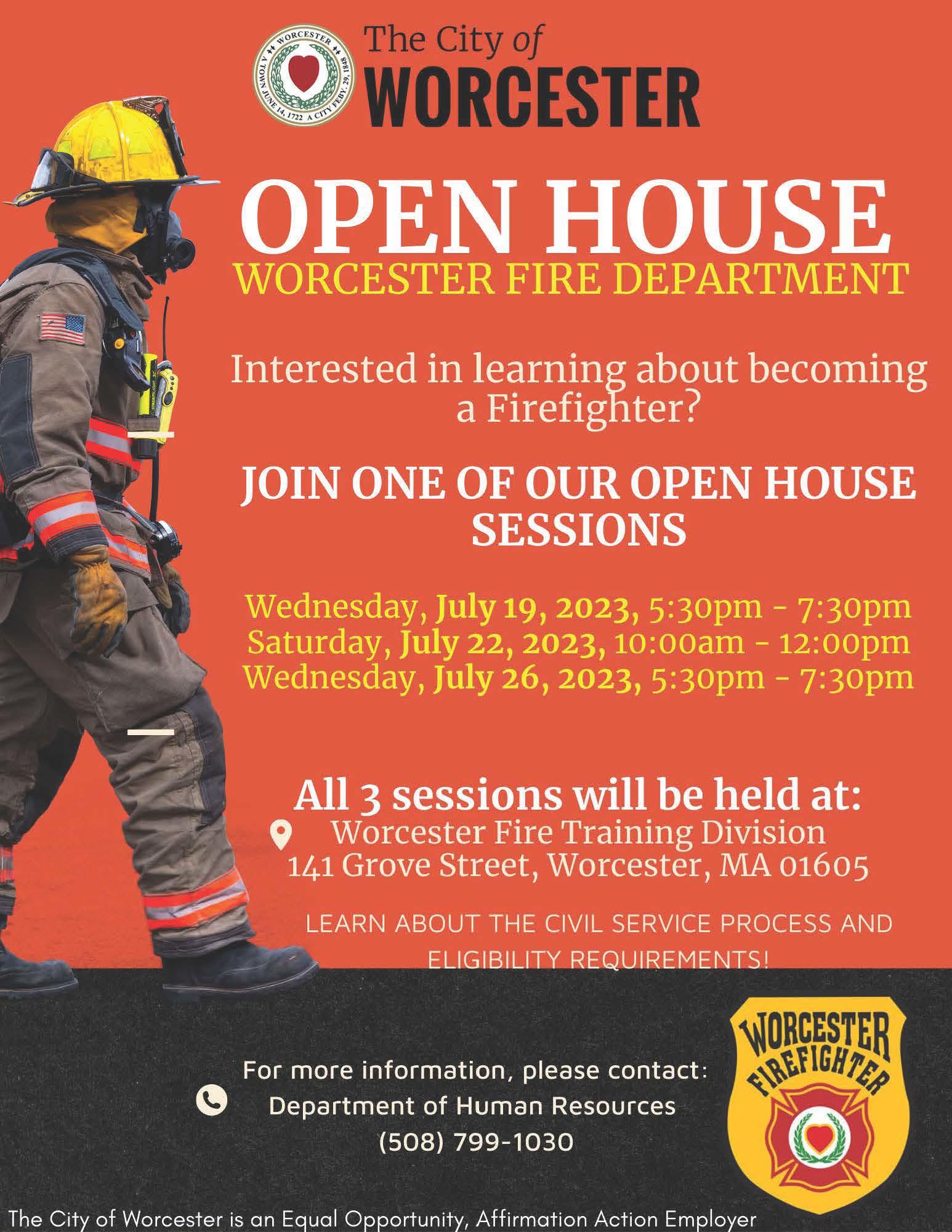 Worcester Fire Department Open House Flyer