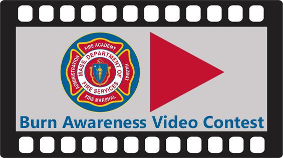 Image of a film strip with the DFS logo and the words "burn awareness video contest"