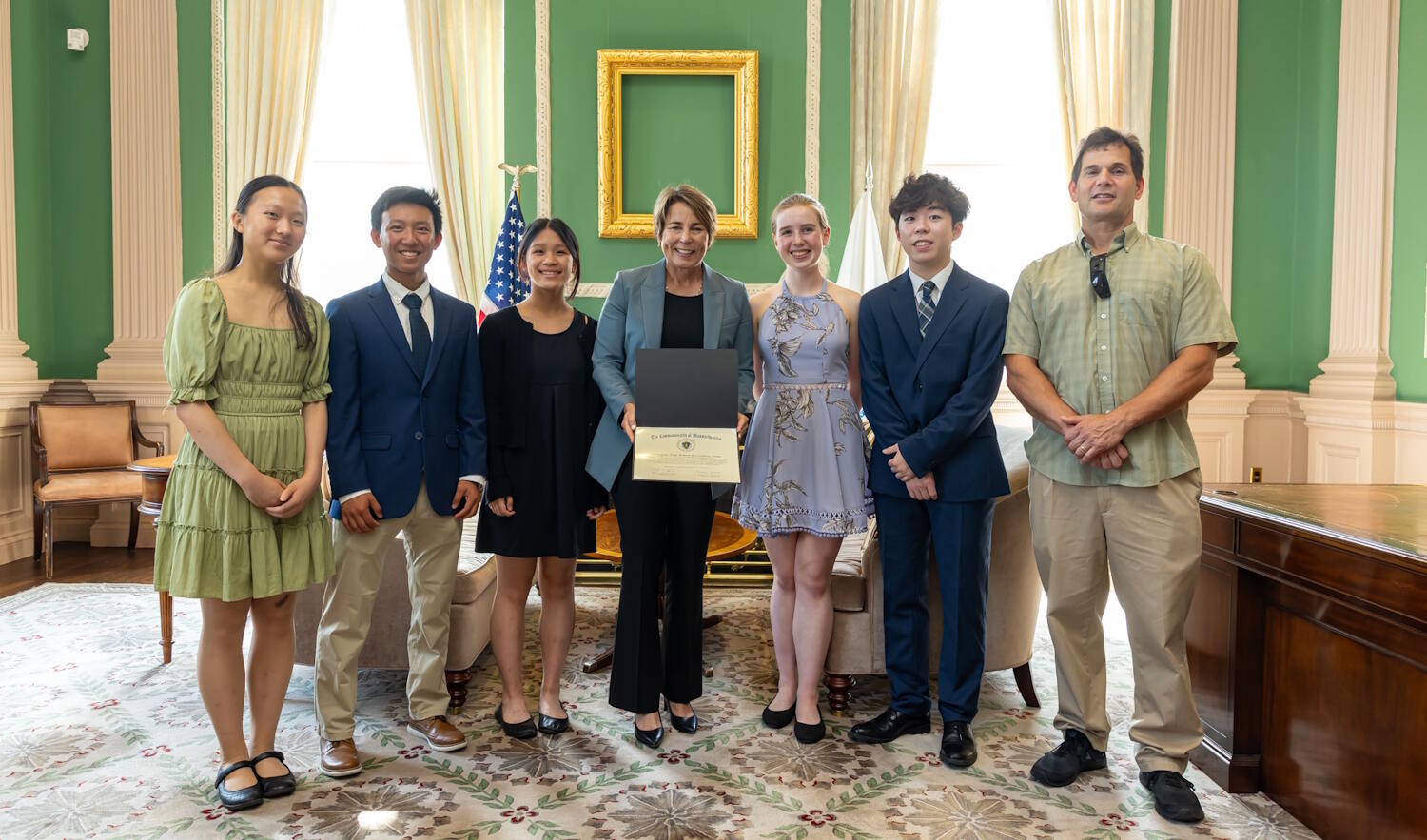 Lexington's envirothon team meeting the governor