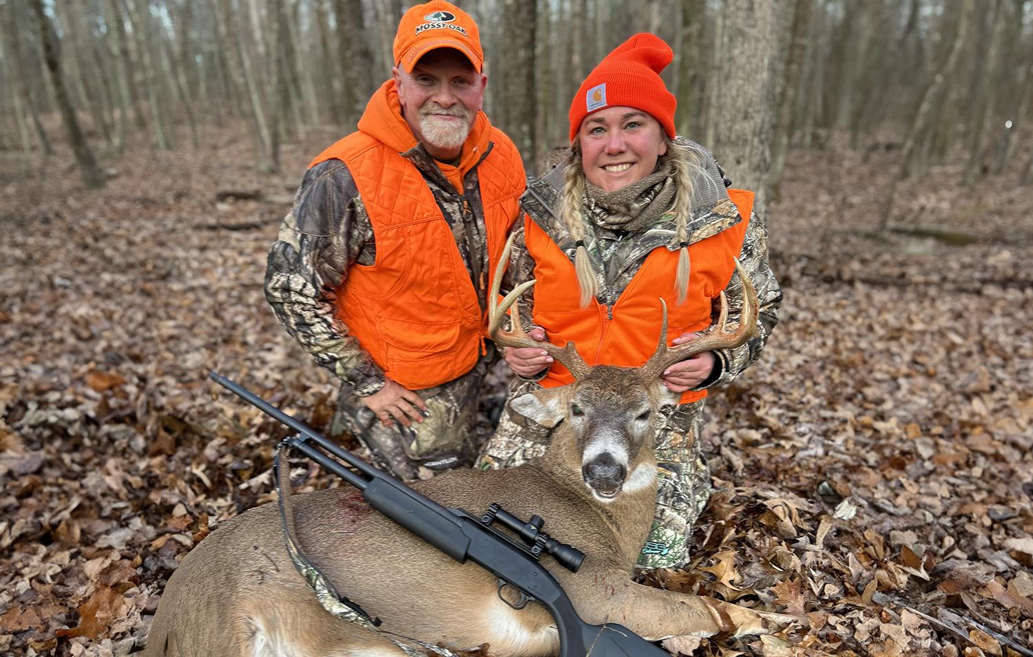 hunter and mentor with deer