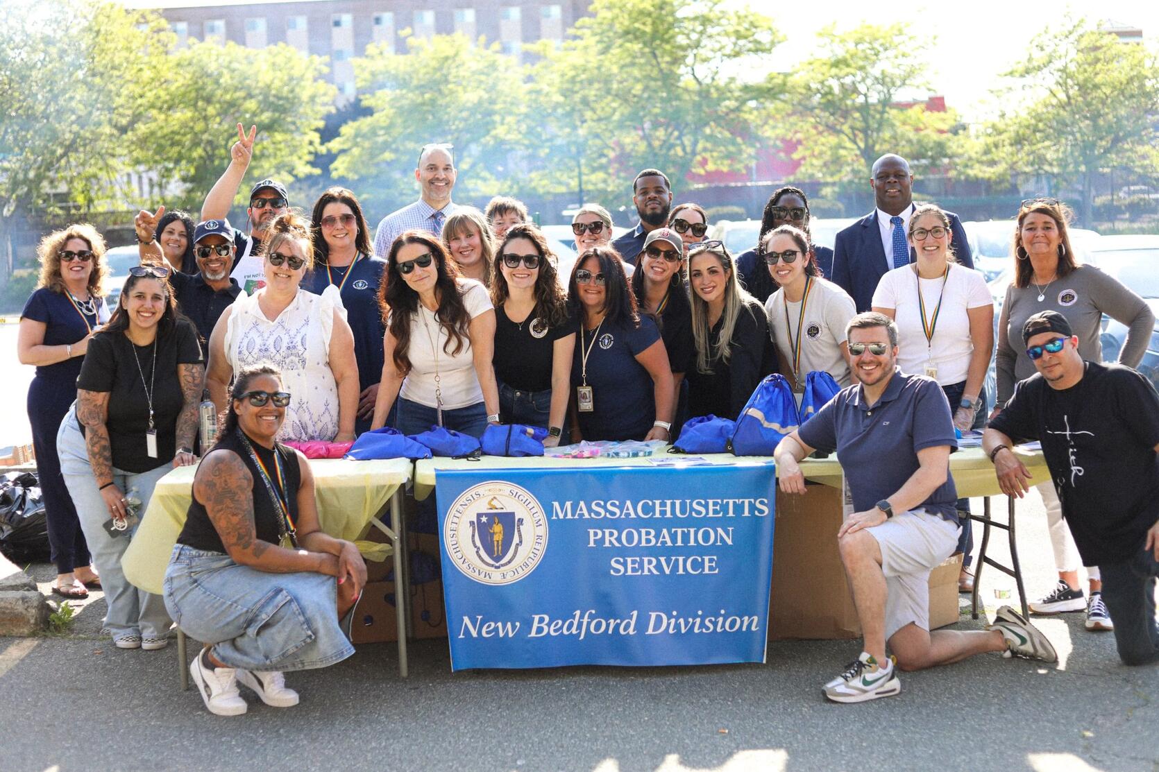 New Bedford District Court Probation employees at the block party.