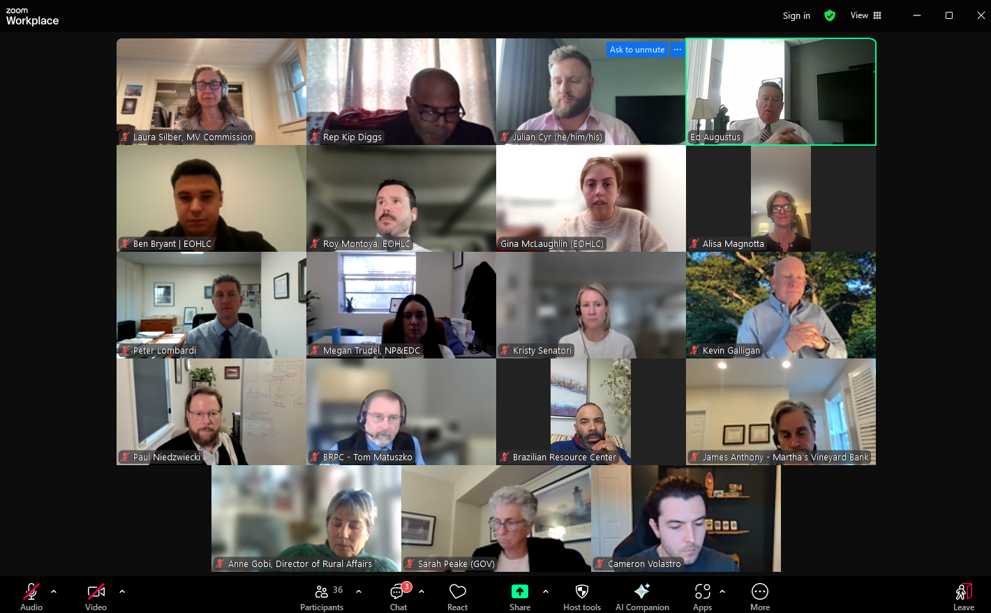 Virtual meeting of the Seasonal Communities Advisory Council. 
