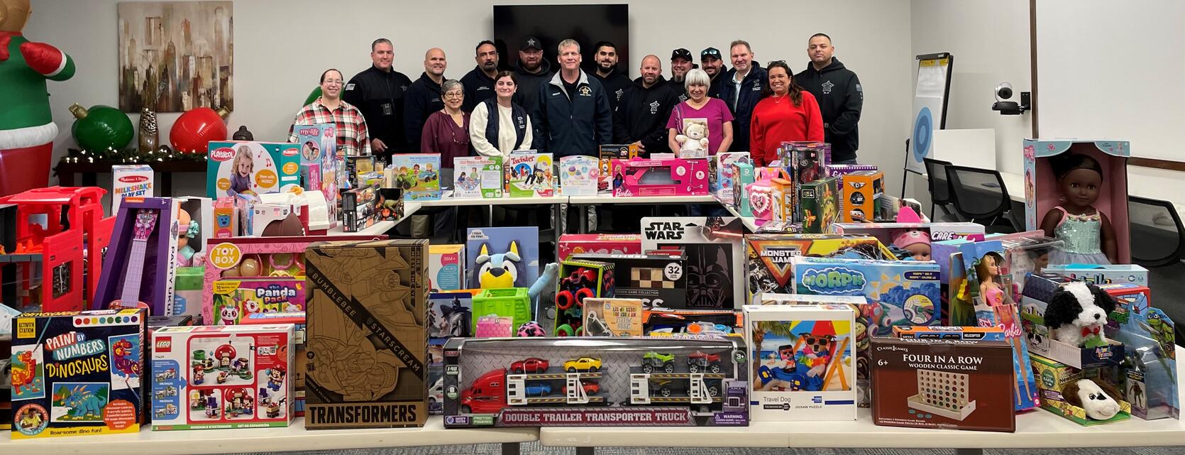 The BCSO K9 unit partnered with the Justice Resource Institute to gather toys for kids in need.