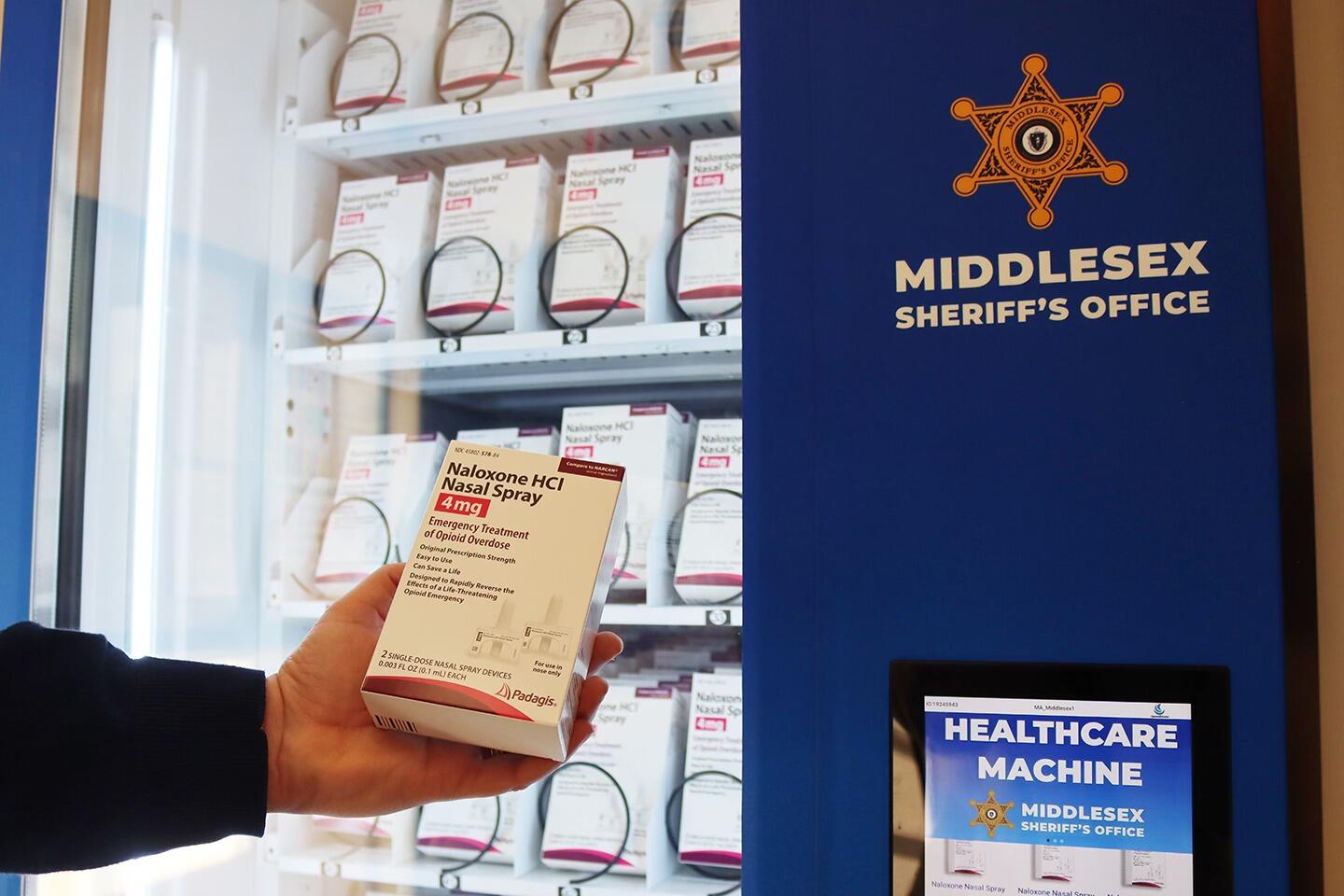 The Middlesex Office Installed a Naloxone Vending Machine to dispense free overdose reversal medication