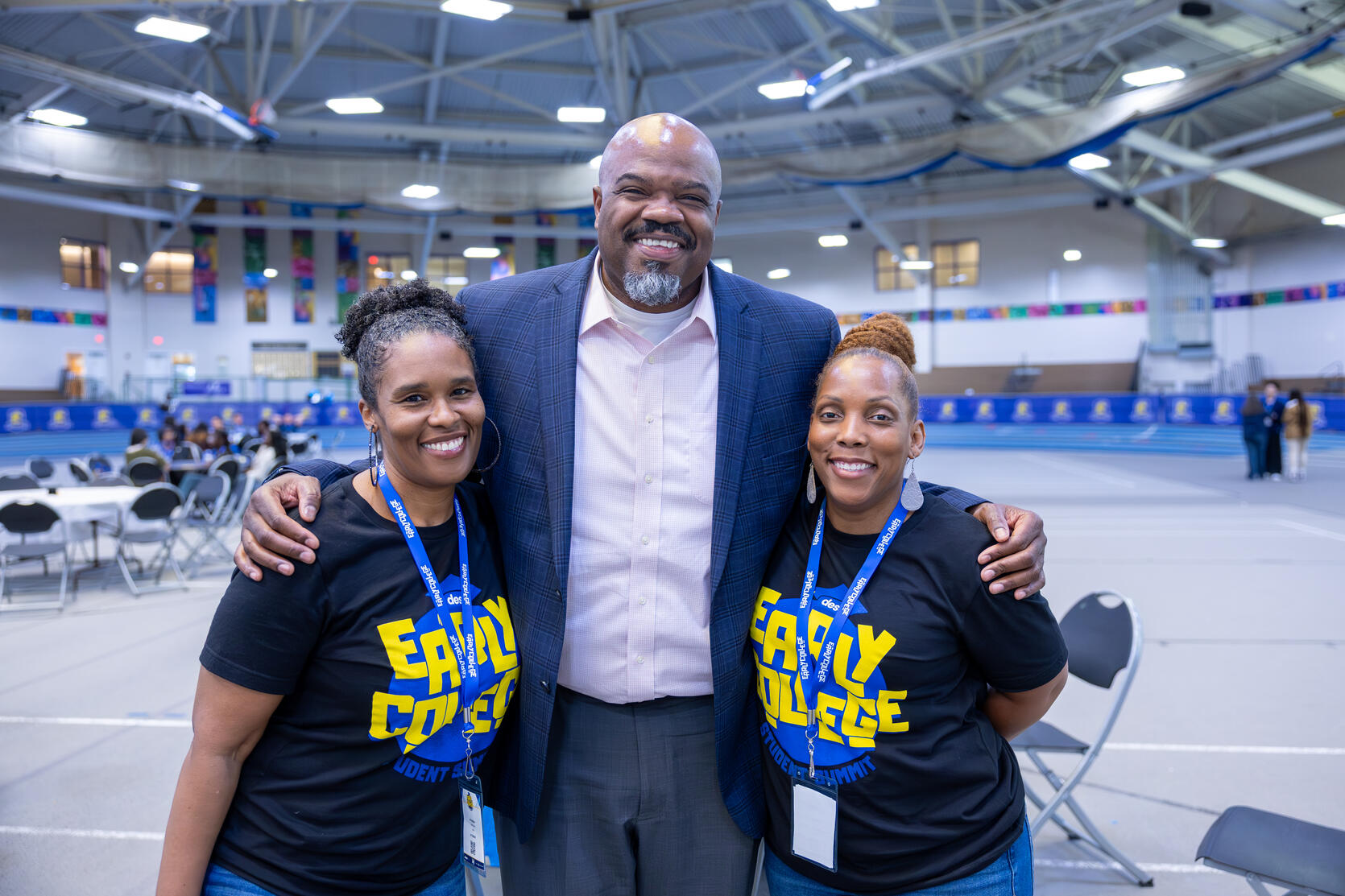 Secretary Tutwiler with Phylitia Jamerson, executive director of Early College, and China Mapp, Early College project manager, both with the Department of Elementary and Secondary Education.