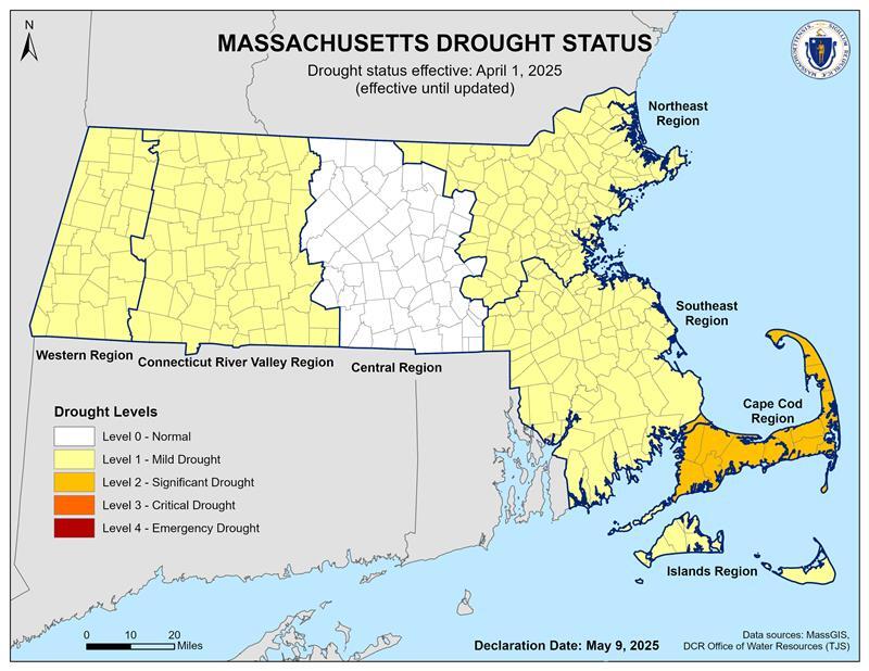 Map of Drought Status in MA.