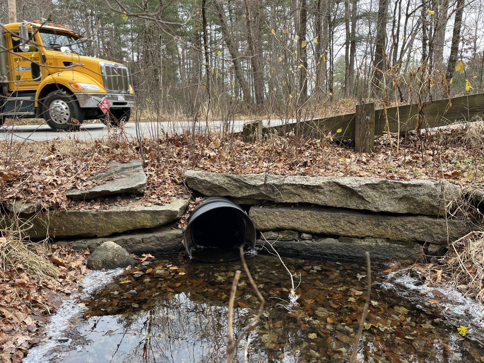 This culvert in the Town of Hopkinton on an unnamed tributary to Whitehall Brook is part of a culvert replacement training site that is receiving funding as part of this award announcement.