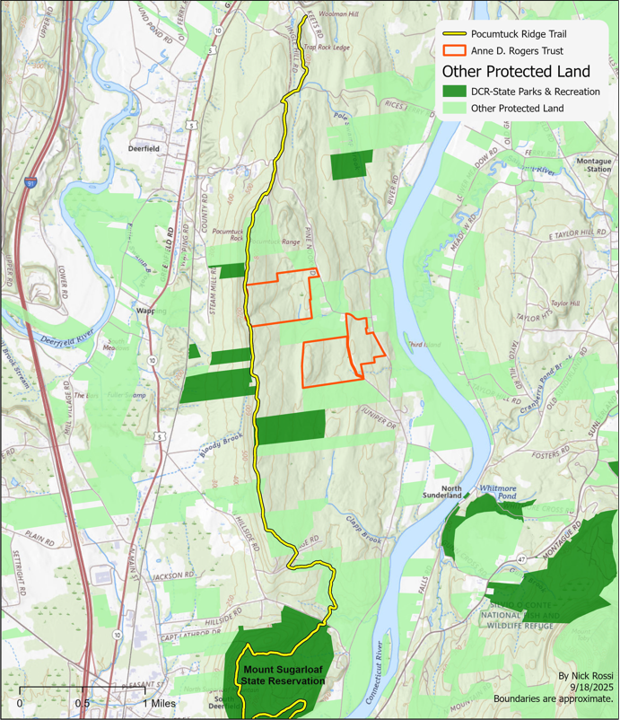 map showing protected land