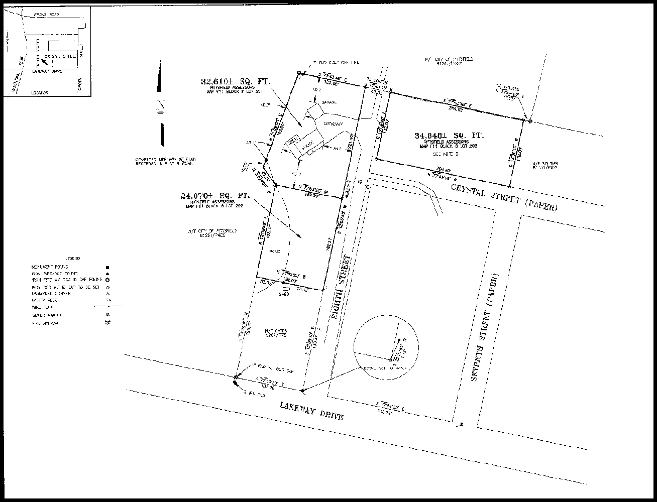 A drafted property plan depicting paper streets.