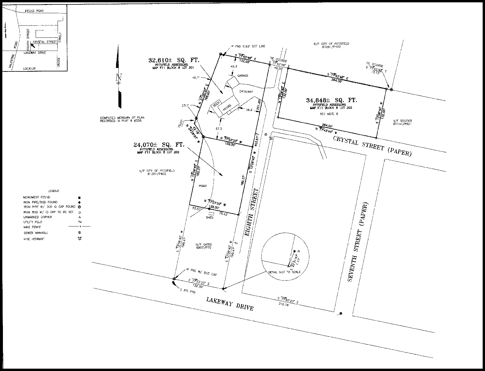 A drafted property plan depicting paper streets.