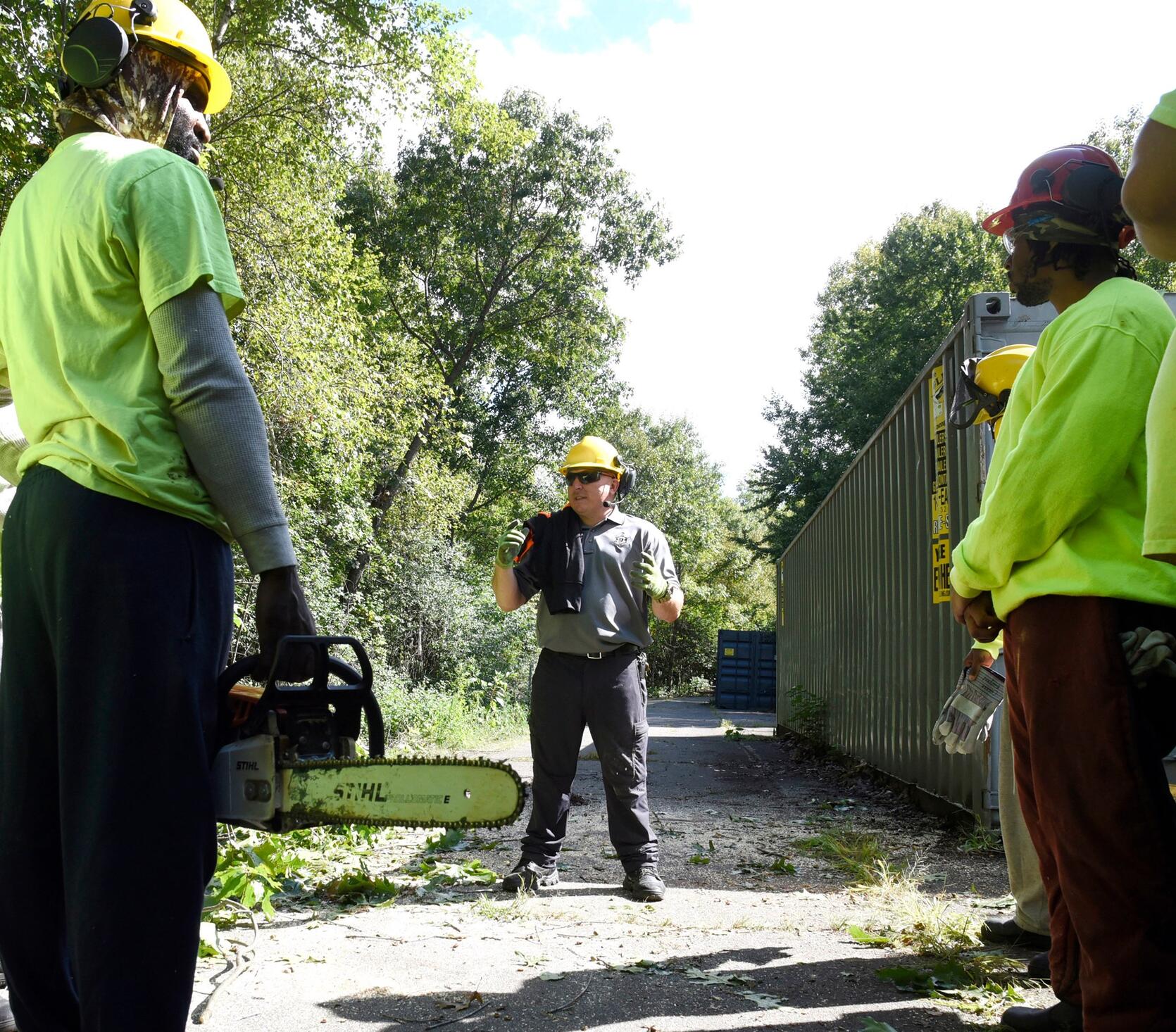 HCSO Arborist Program Instructor Benjamin Belisle is seen in this archive image teaching participants about the various aspects of tree care.