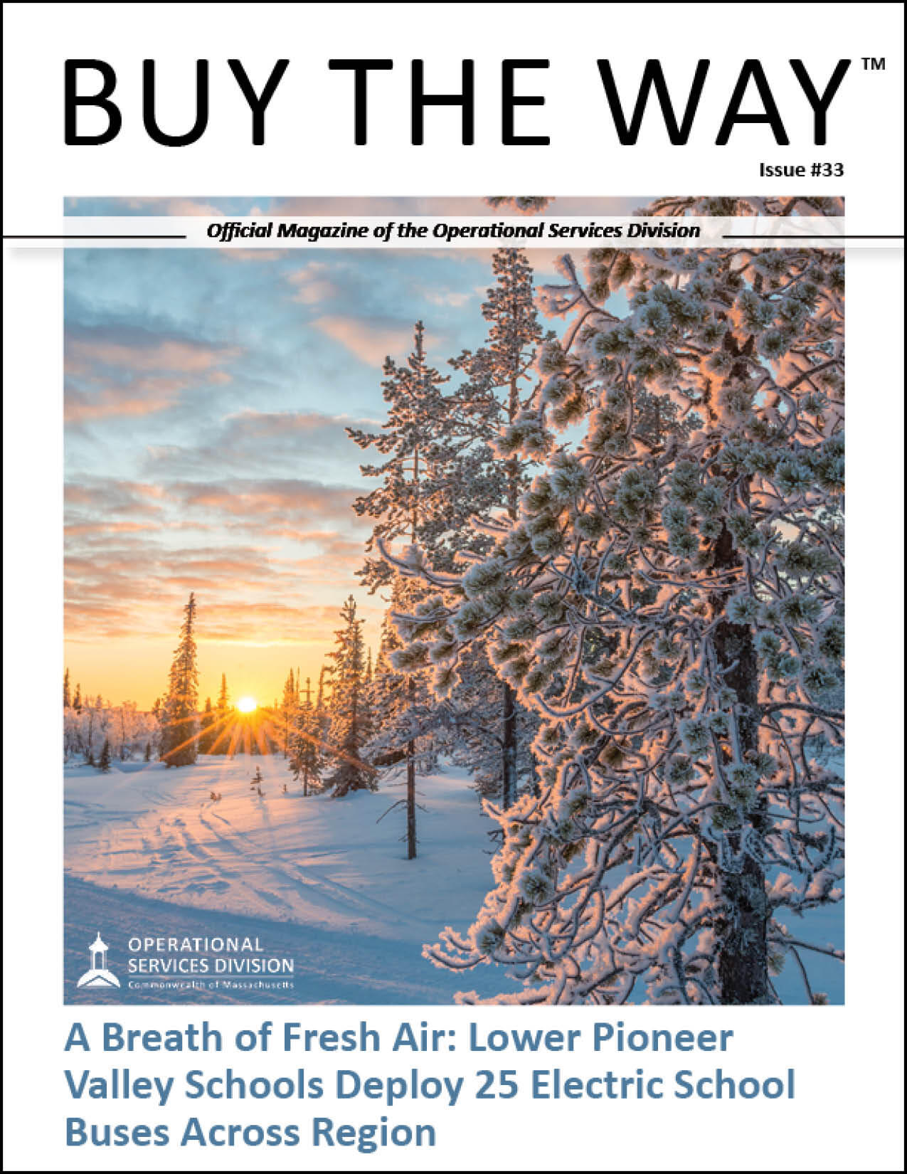 Cover image: Snowy landscape at sunset. 