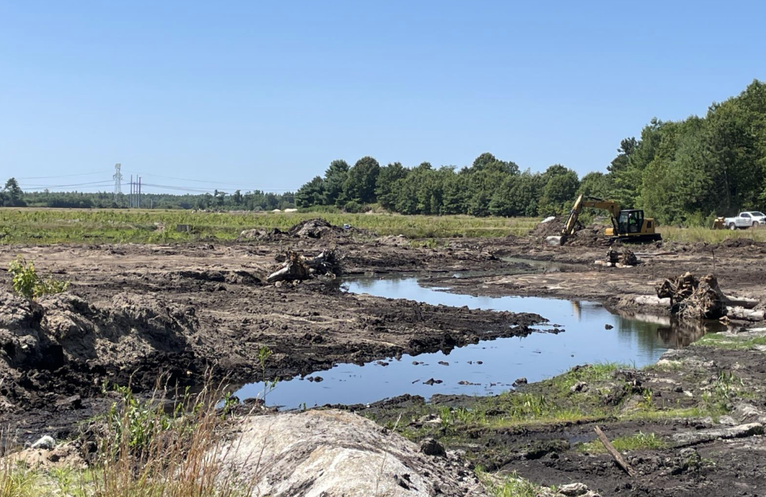 Construction underway at South Meadow Wetland in Carver, MA