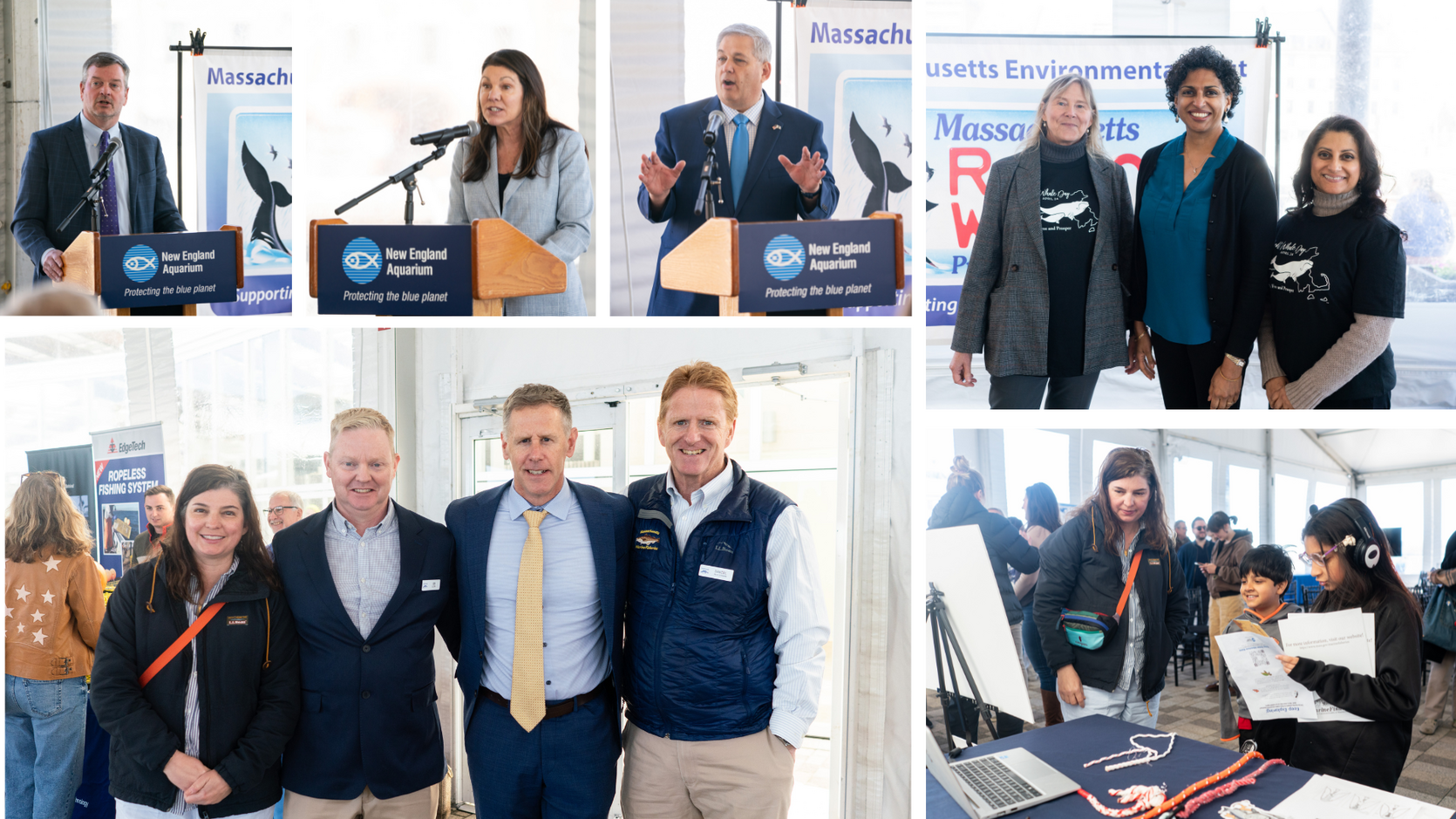 State officials, legislators, and conservation partners gathered for the commemoration of the 4th Annual Right Whale Day at New England Aquarium in Boston, MA on April 24, 2026.  