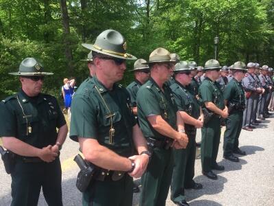 Environmental Police Officer's standing in formation