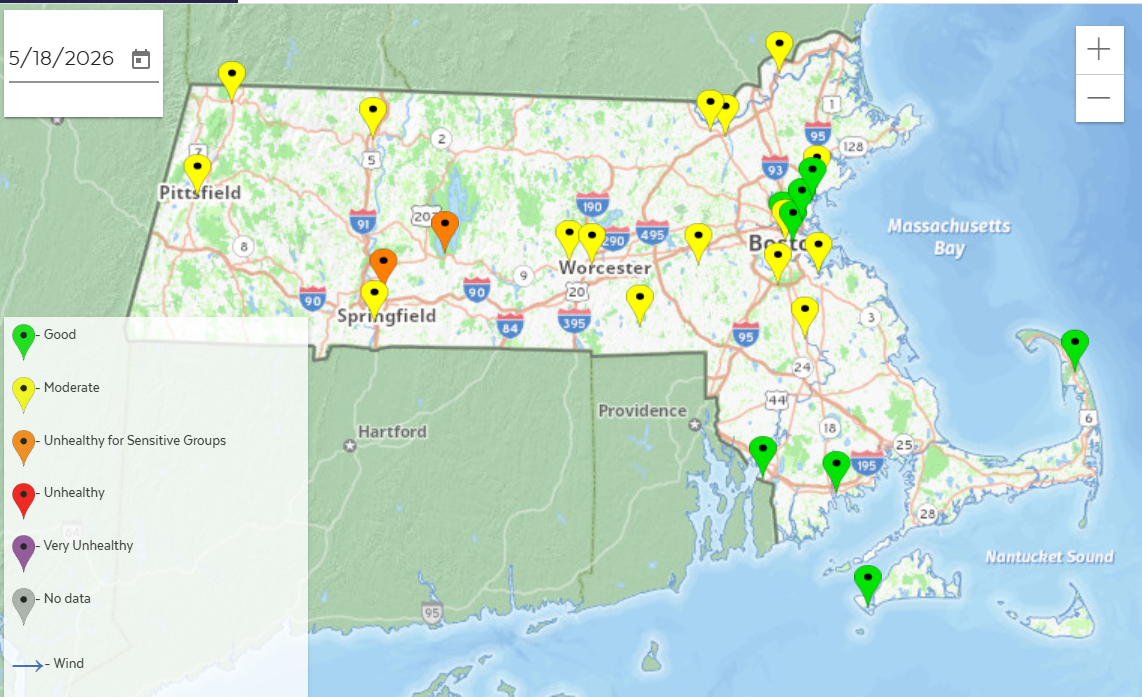 Air Quality Advisory in effect until 11pm on Monday, May 18, 2026