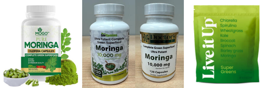 Recalled moringa-containing supplement products