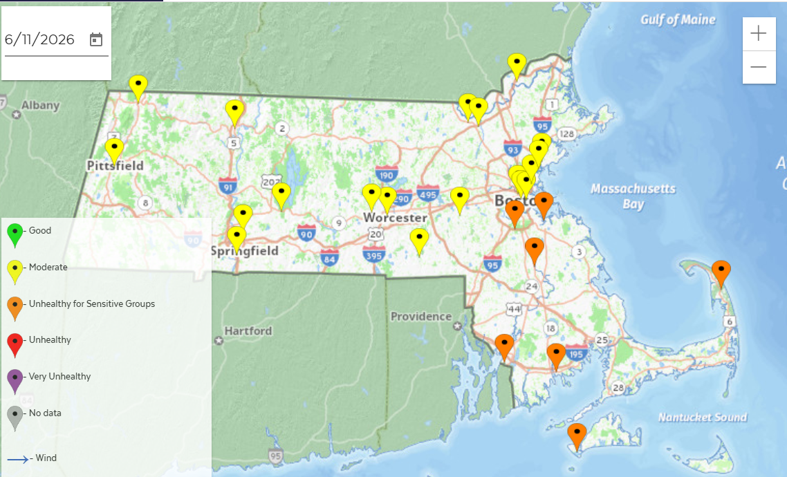 Air Quality Alert Map Massachusetts 