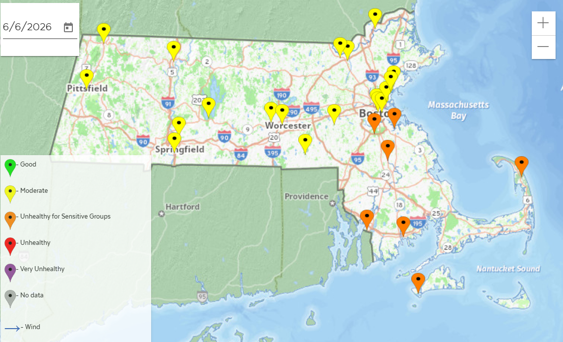 Air Quality Alert Map Massachusetts 