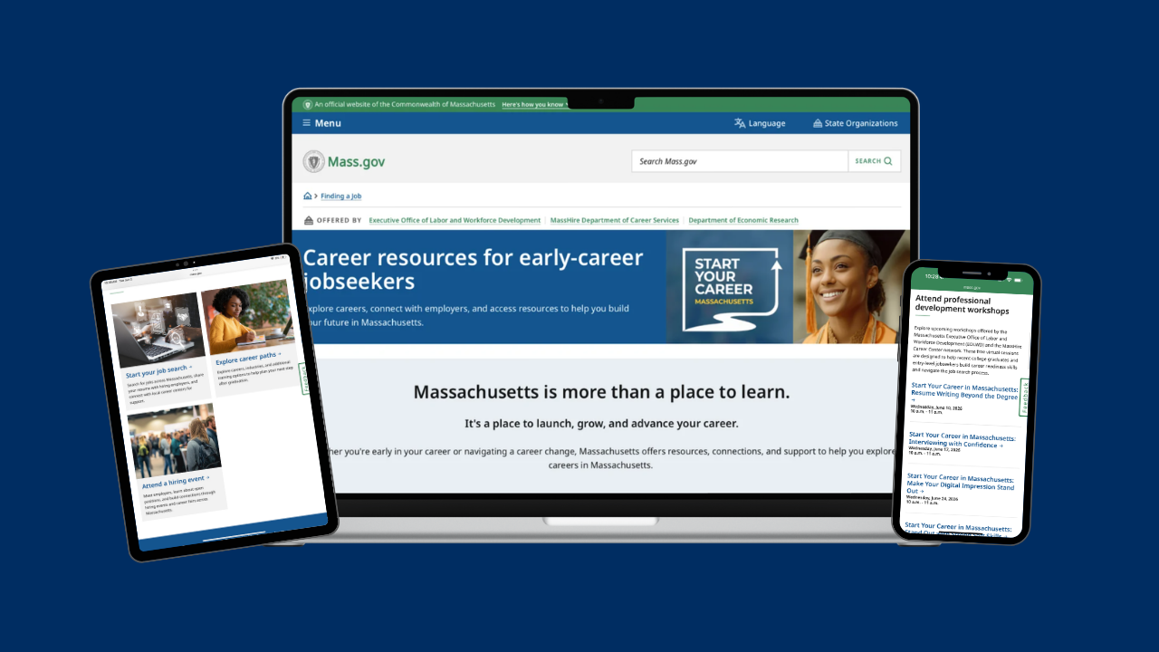A picture of the new career resource website