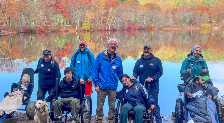 group including accessible equipment fall foliage