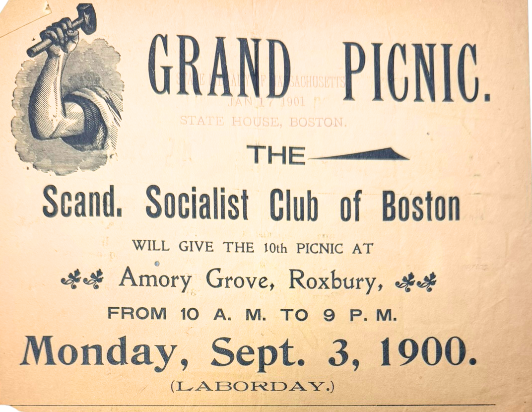 Detail from flyer for the Annual Labor Day Grand Joint Picnic at Amory Grove in Roxbury (1900)