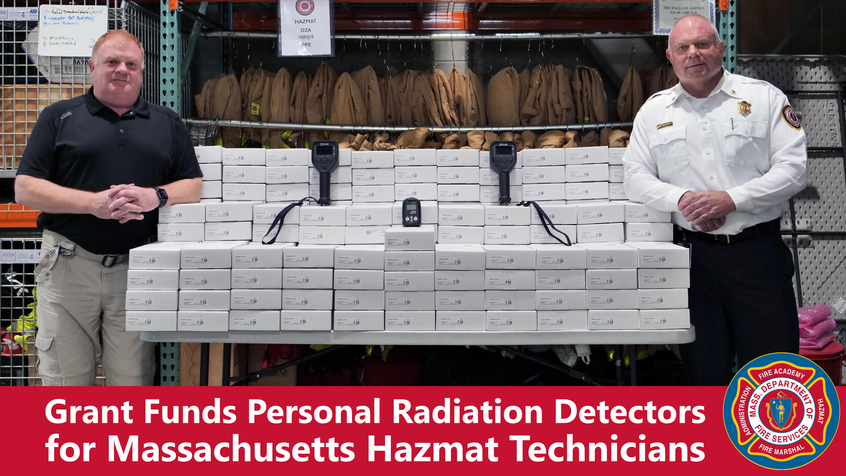 DFRS leadership with 200 personal radiation detectors