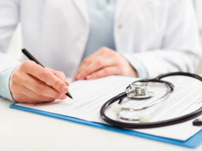 Doctor with a form