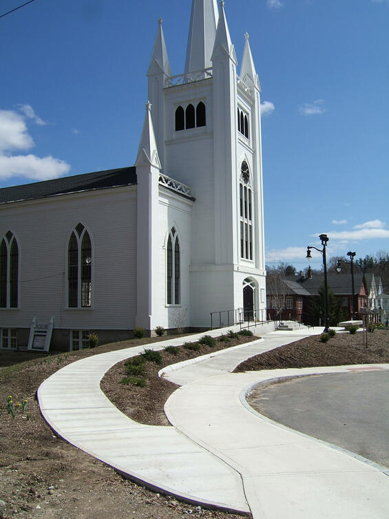 Exterior view of a church