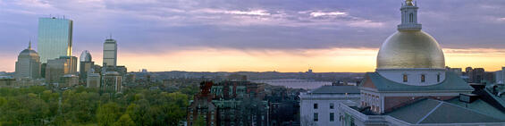 Panorama of State House and downtown Boston