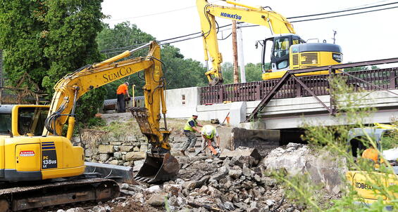 Dam removal under construction