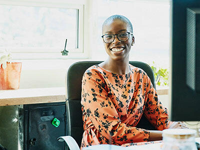 Woman smiling