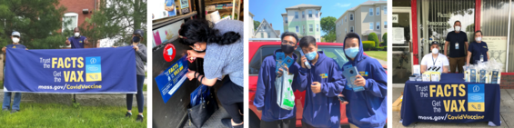 Vaccine Equity Initiative events in Lawrence, Revere, Worcester, and Holyoke.