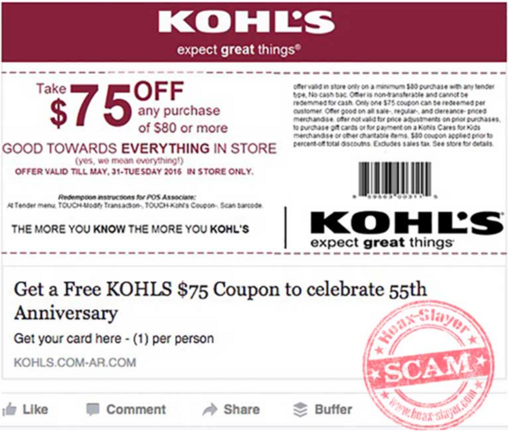 Facebook Coupon Scam