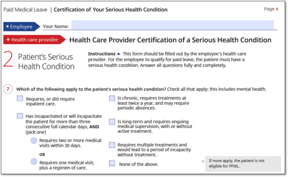 PFML Medical Form