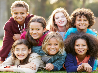 group of smiling children