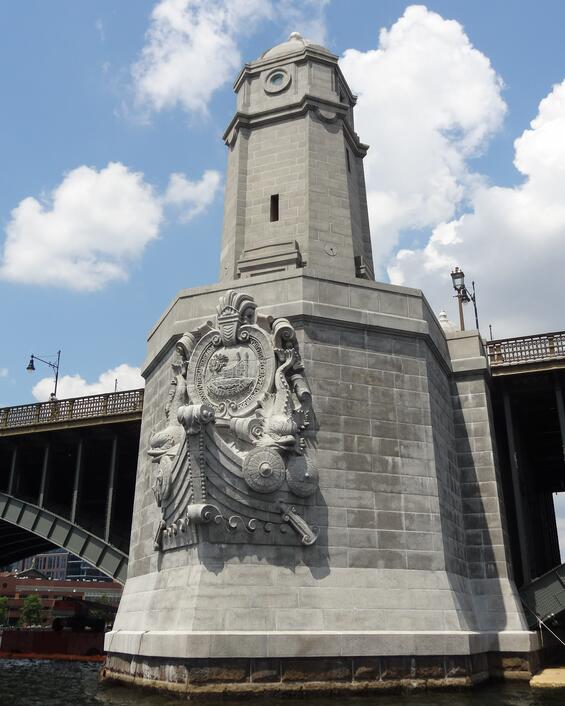 Restored Longfellow Bridge tower