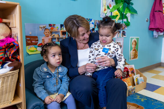 Governor Healey visits with children at early education and care facility in Lawrence